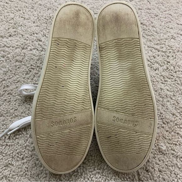 Women's SOLUDOS White Leather SUNRISE SUNSET Embroidered SNEAKERS Athletic SHOES - Picture 6 of 6